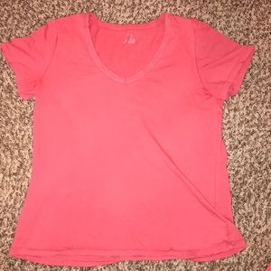 Aerie pink v neck t shirt